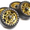 boom racing miscellaneous sandstorm krait™ 1.9 aluminum beadlock wheels with 8mm wideners (4) [recon g6 certified] gold