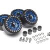 boom racing miscellaneous venomous krait™ 1.9 aluminum beadlock wheels with 8mm wideners (4) [recon g6 certified] blue