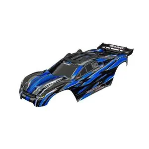 traxxas body, rustler 4x4 vxl, blue (painted decals applied)(assembled with front & rear body mounts and rear body support for clipless mounting) trx6785 blue