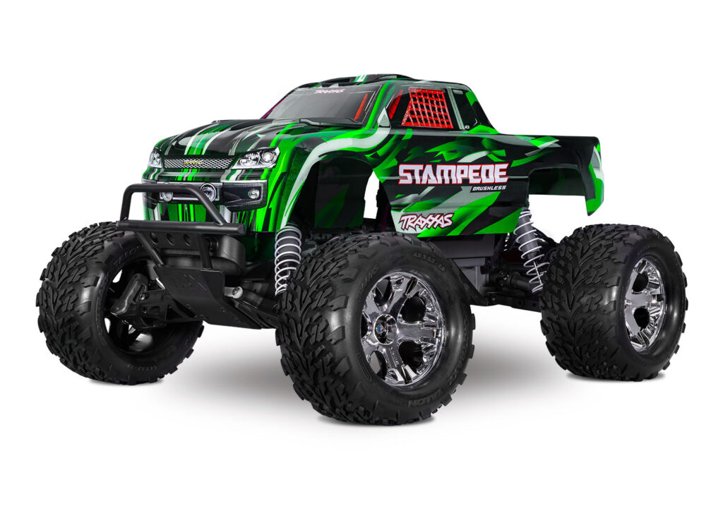 traxxas stampede 2wd bl 2s hd brushless electro monster truck rtr groen + gratis power pack t.w.v. €64.95