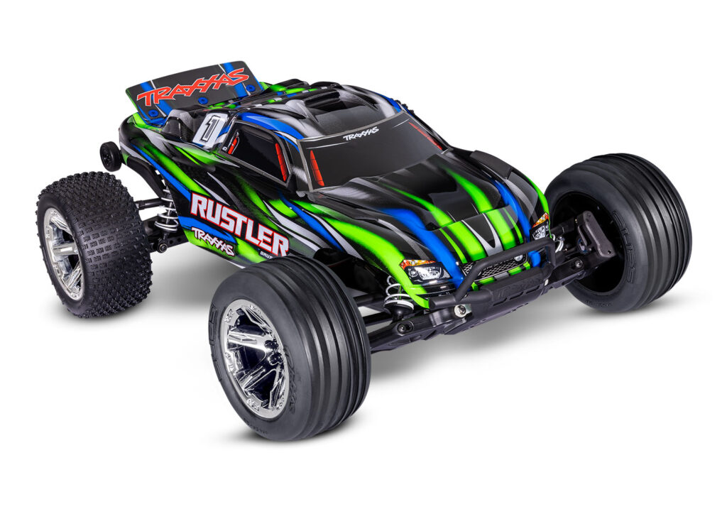 traxxas rustler 2wd bl 2s hd brushless electro truggy rtr groen + gratis power pack t.w.v. €64.95