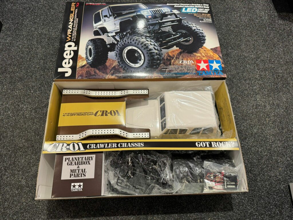 tamiya rc jeep wrangler 1/10 tamiya (artikelnummer 58429) zeer uniek en helemaal nieuw in doos!