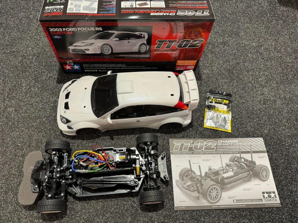 tamiya 1/10 rc ford focus rs custom tt 02 helemaal nieuw!