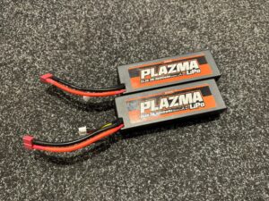 2x hpi plazma 11.1v 3200mah 40c 80c lipo battery pack als nieuw!