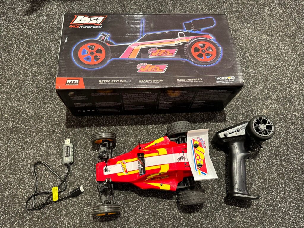 losi 1/16 mini jrx2 brushed 2wd buggy rtr red in een goede staat en compleet!