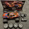 traxxas rustler 4x4 vxl brushless stadium truck rtr tsm 2.4ghz + 2x coolingfan + luxe aluminium dempers + traxxas brace + 2e set banden in een top staat!