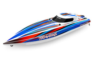 traxxas disruptor 4s high performance brushless boat blauw zonder accu en lader