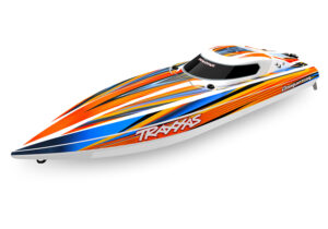 traxxas disruptor 4s high performance brushless boat 65 km/h oranje zonder accu en lader