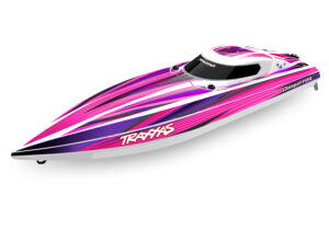 traxxas disruptor 4s high performance brushless boat 65 km/h roze – zonder accu en lader