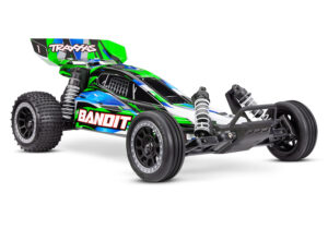 traxxas bandit 1/10 2wd electro brushed buggy hd rtr groen inclusief traxxas power pack en usb c lader (versie 2024)