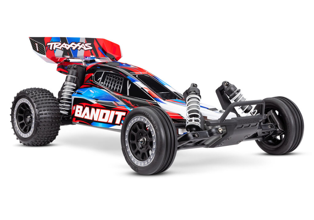 traxxas bandit 1/10 2wd electro brushed buggy hd rtr rood inclusief traxxas power pack en usb c lader (versie 2024)