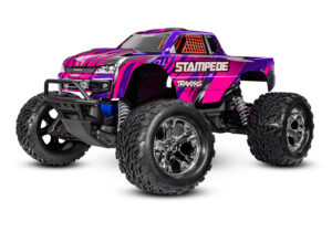 traxxas stampede 1/10 2wd electro brushed monster truck hd rtr roze inclusief traxxas power pack en usb c lader (versie 2024)