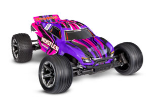 traxxas rustler 1/10 2wd electro brushed truggy hd rtr roze inclusief traxxas power pack en usb c lader (versie 2024)