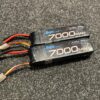 2x jmp lipo 7000mah 3s 50c/100c lipo batterijen met traxxas stekker (gebruikt maar in orde)!