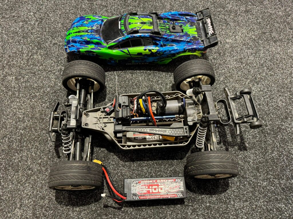 traxxas rustler 4x4 hobbywing brushless stadium truck rtr + team corally 3s 5400mah lipo accu (gebruikt / geen garantie / geen zender)!