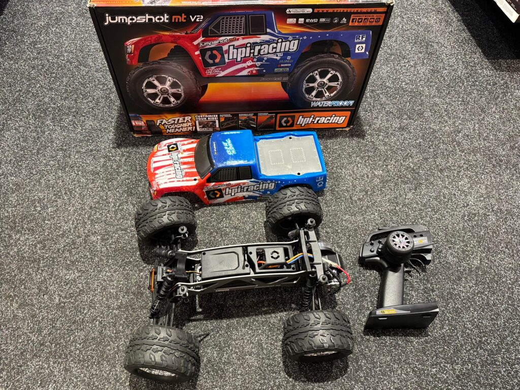 hpi jumpshot mt v2 1/10 2wd brushed monster truck rtr 2.4ghz (stuurinrichting nazien) verder in orde!