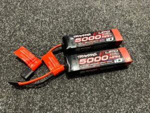 2x traxxas power cell lipo 5000mah 11.1v 3s 25c trx2872x (gebruikt)!