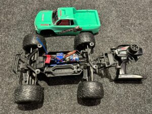 traxxas stampede 4x4 xl5 brushed monster truck rtr met groene body (gebruikt)!