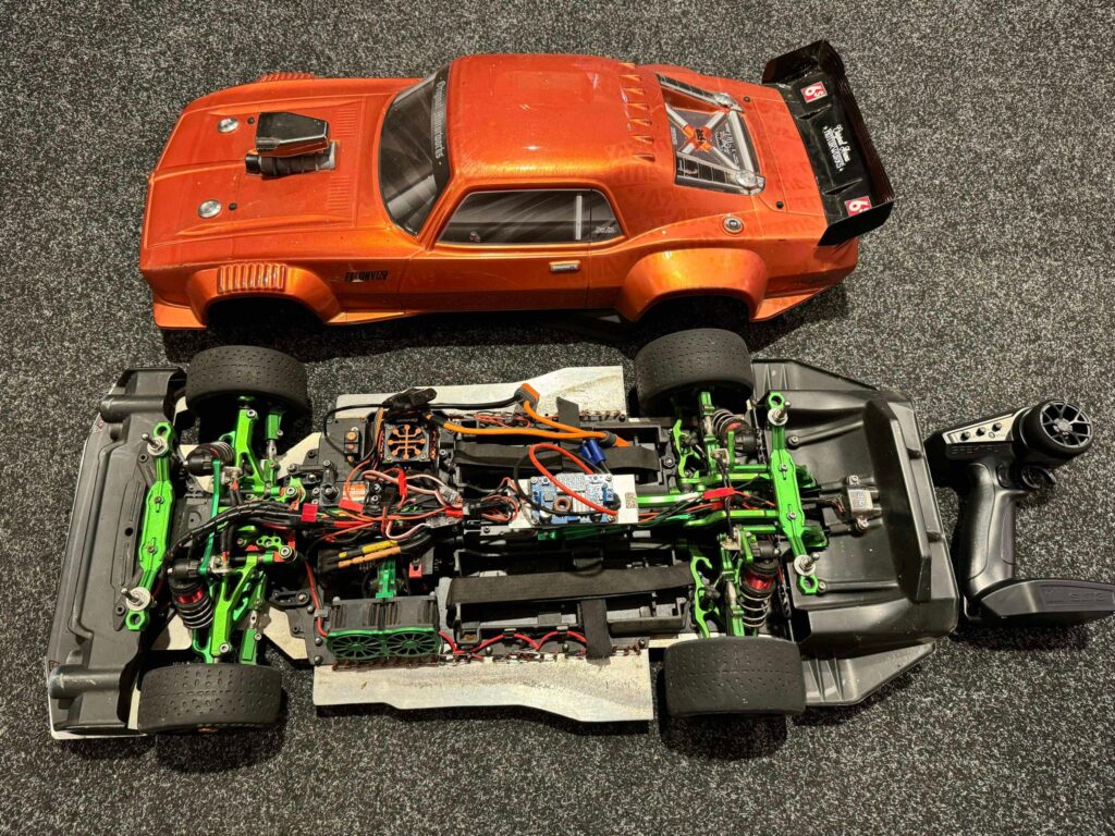 arrma felony 6s blx 1/7 brushless street basher muscle car 4wd rtr met enorm veel gpm tuning onderdelen twv €500, !