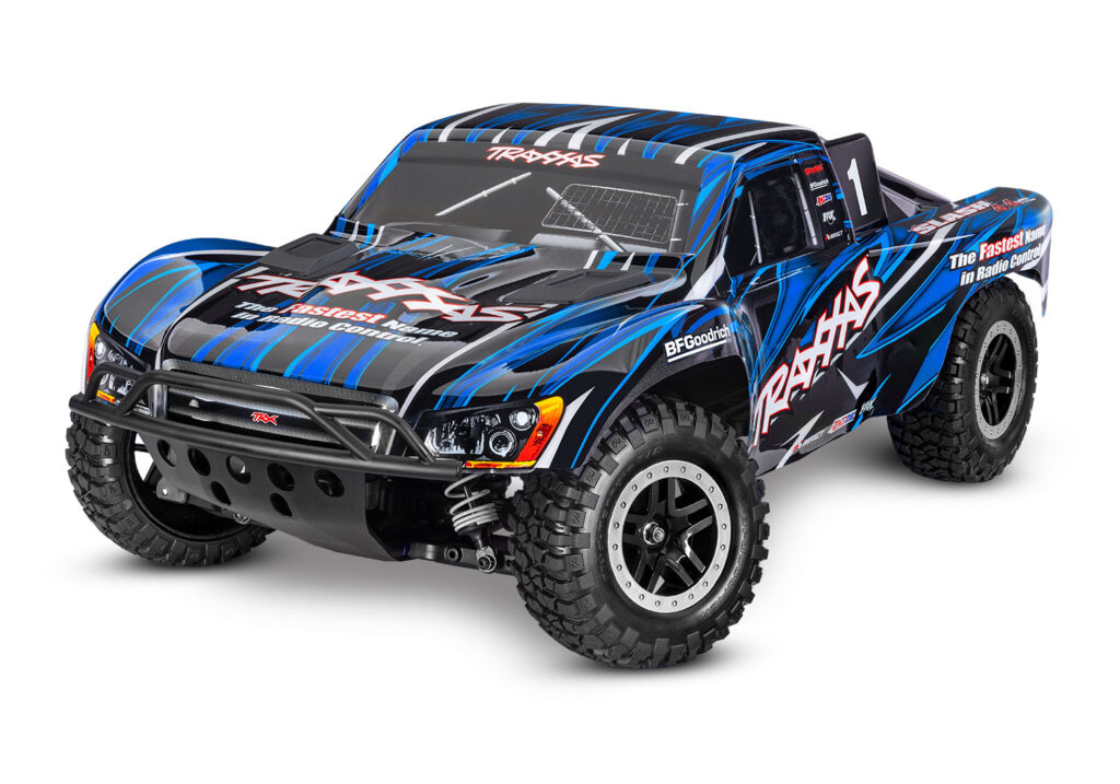 traxxas slash 4×4 vxl hd brushless shourt course truck rtr tsm 2.4ghz clipless body blauw (versie 2024) – zonder batterij en lader