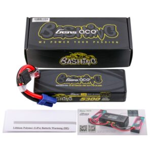 gens ace g tech bashing series 5300mah 7.4v 100c 2s1p lipo batterij met ec5 stekker (losi 1/4 promoto mx / arrma / proboat)