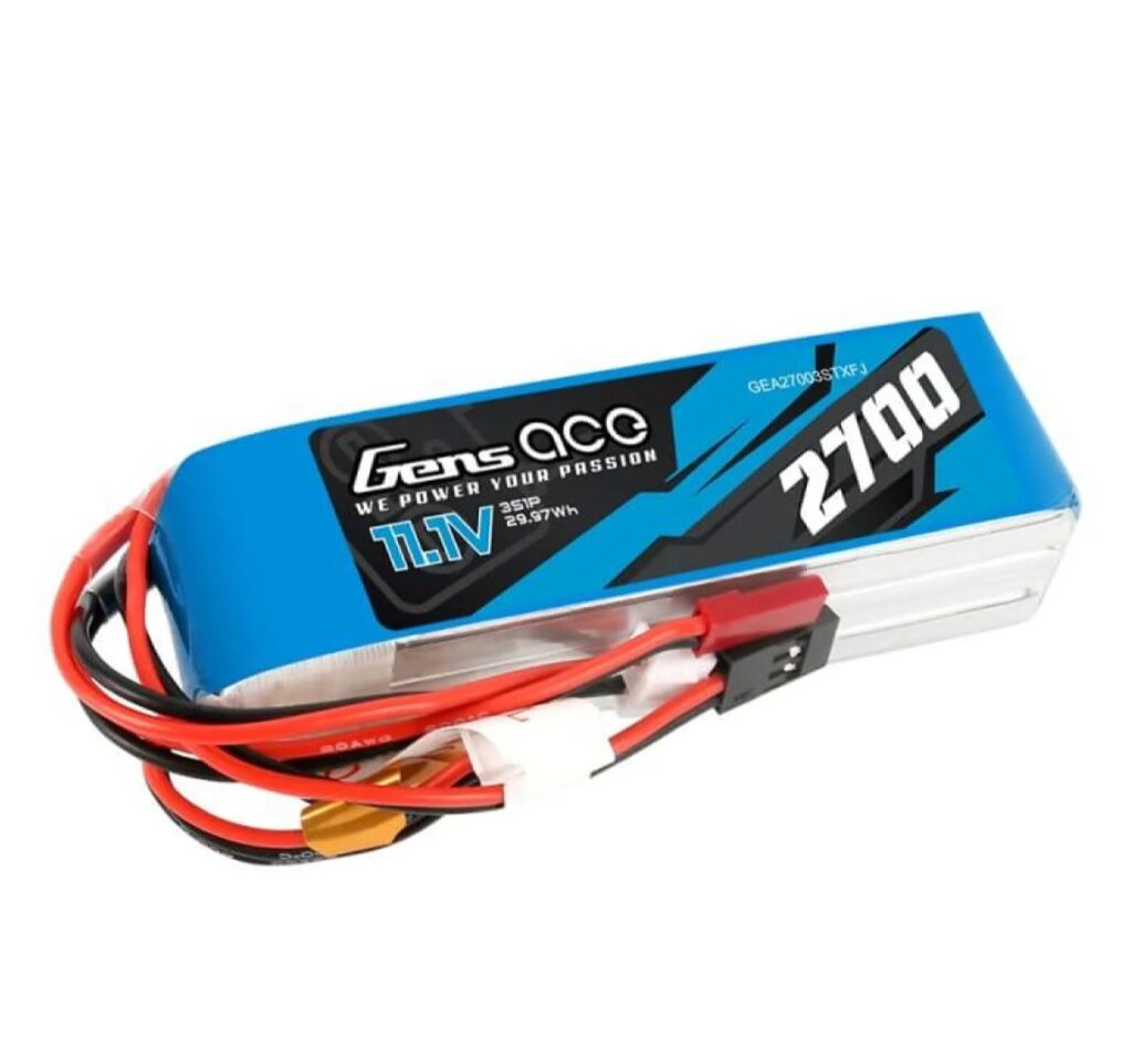 gens ace 2700mah 11.1v tx 3s1p lipo battery pack with futaba/jst xhr/jst syp