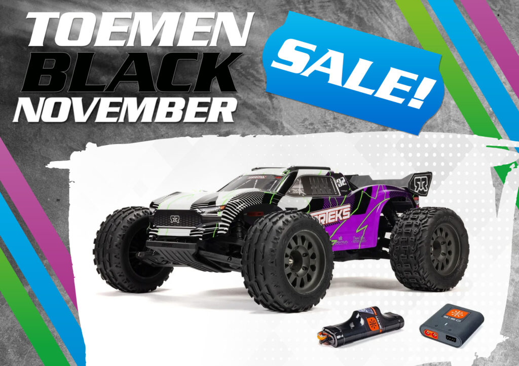 arrma 1/10 vorteks mega 550 2wd stadium truck rtr paars (versie 2024/2025) met accu en lader