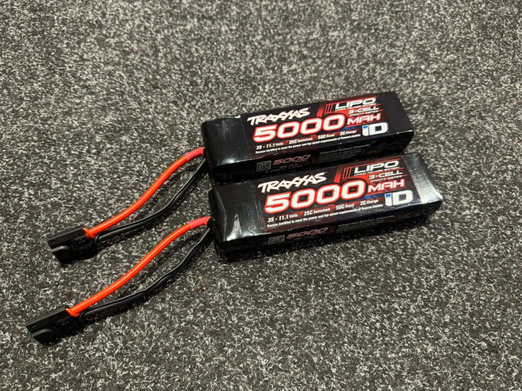 2x traxxas power cell lipo 5000mah 11.1v 3s 25c id trx2872x echt als nieuw!