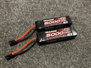 2x traxxas power cell lipo 5000mah 11.1v 3s 25c id trx2872x echt als nieuw!