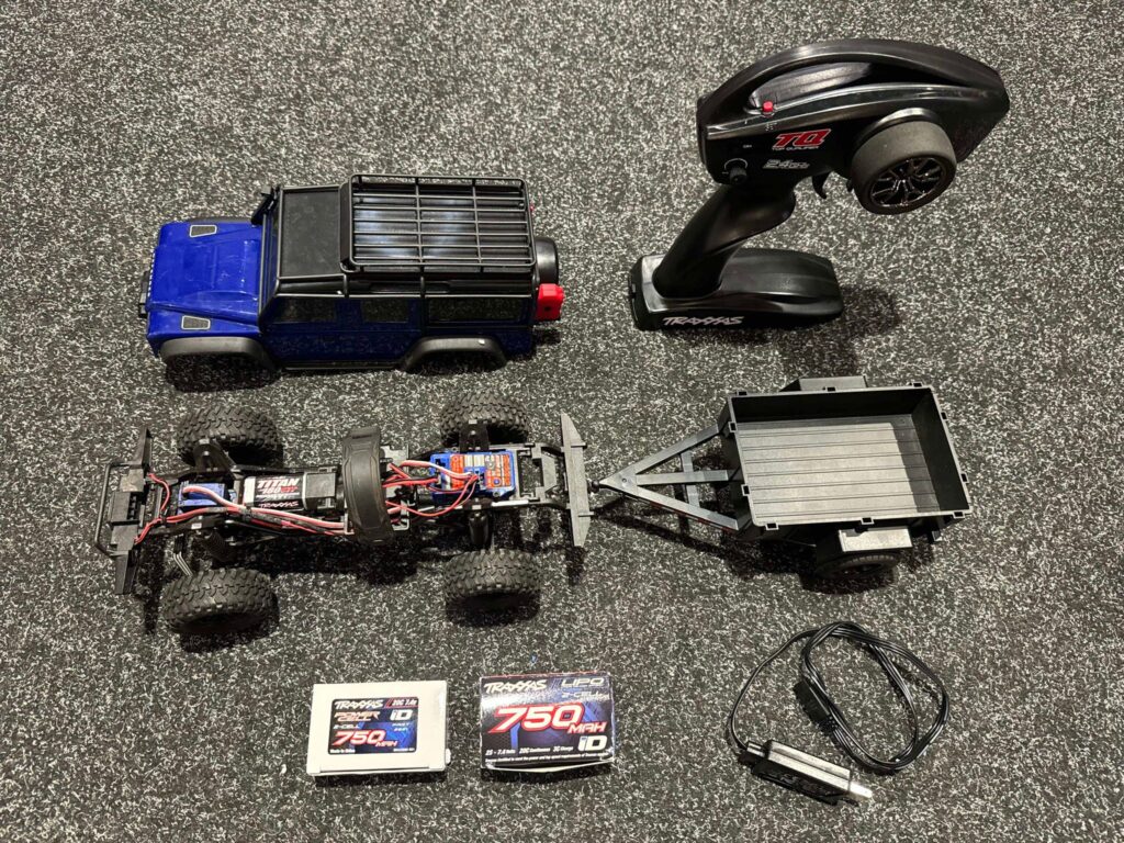 traxxas trx 4m 1/18 scale and trail crawler land rover 4wd electric truck + traxxas led set + 2e traxxas batterij + traxxas aanhanger!