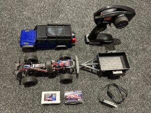 traxxas trx 4m 1/18 scale and trail crawler land rover 4wd electric truck + traxxas led set + 2e traxxas batterij + traxxas aanhanger!