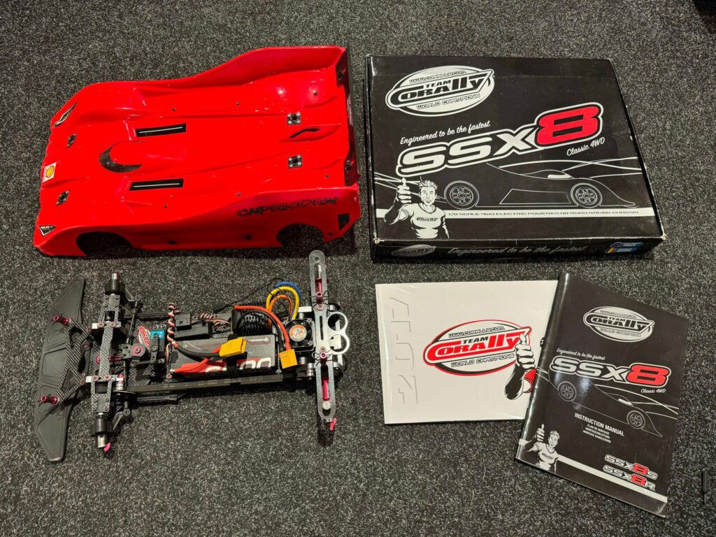 team corally ssx 8 onroad carbon wedstrijd rc auto compleet met 4s 6500mah lipo batterij!