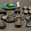 traxxas rustler 4x4 vxl brusless electro truggy rtr + 2e set banden + 4 stalen assen + traxxas coolingfan (gebruikt maar in orde)!