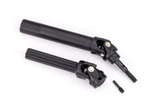 traxxas driveshaft assembly, front or rear, maxx duty (1) (left or right) (fully assembled, ready to install)/ screw pin (1) (for use with #8995 widemaxx 4s suspension kit)