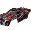 traxxas body, sledge, red (painted, decals applied) (assembled with front & rear body mounts and rear body support for clipless mounting) trx9511 red