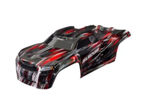 traxxas body, sledge, red (painted, decals applied) (assembled with front & rear body mounts and rear body support for clipless mounting) trx9511 red