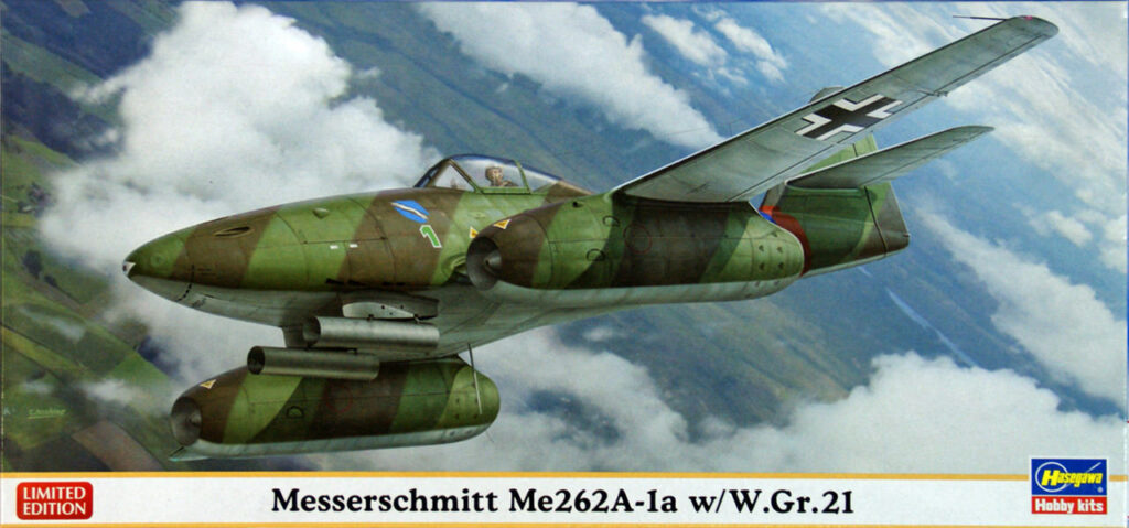 hasegawa messerschmitt me262a 1a with w.gr.21 1/72 scale kit 02021