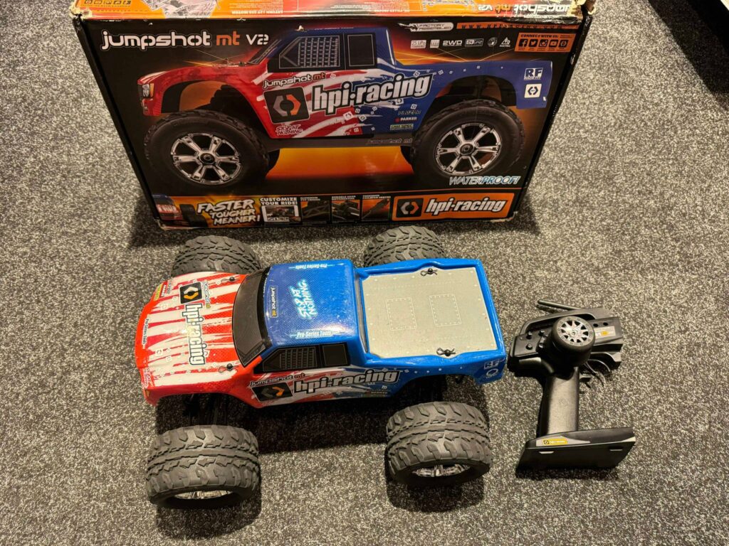 hpi jumpshot mt v2 1/10 2wd brushed monster truck rtr 2.4ghz in een goede staat!