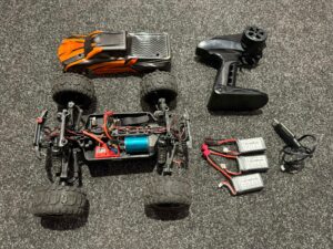 ftx tracer 1/16 4wd brushless electro monster truck rtr compleet met 3x accu (gebruikt)!