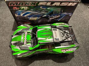 traxxas maxx slash 6s 4wd short course truck groen rtr tsm 2.4ghz echt als nieuw!