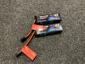 2x traxxas power cell lipo 5800mah 7.4v 2s 25c trx2843x in een goede staat!