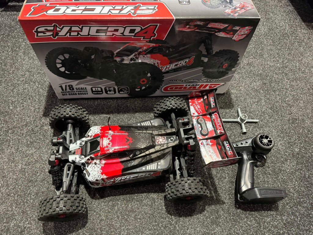 team corally syncro 4 1/8 brushless electro buggy rtr rood in een top staat met power hd servo en 1 jaar garantie!