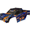 traxxas body x maxx orange (painted, decals applied) (with body mounts, rear body support, and tailgate protector) trx7867 orng