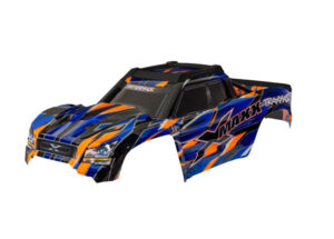 traxxas body x maxx orange (painted, decals applied) (with body mounts, rear body support, and tailgate protector) trx7867 orng