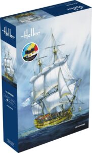 heller le superbe 1:150 gedetailleerd 18e eeuws frans linieschip schaalmodel 58895