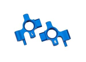 traxxas steering blocks, 6061 t6 aluminum (blue anodized) (left & right)/ 3x12mm bcs (with threadlock) trx10537 blue