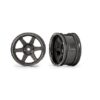 traxxas wheels 1.9" six spoke (graphite gray) (wide rear) (2x) trx10572