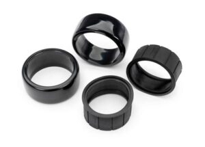 traxxas tires, 1.9" drift (1 dot, hard, rough surfaces) (rear) (2)/ rubber inserts (2)