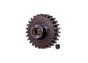 traxxas gear, 27 t pinion (hardened steel) (1.0 metric pitch) (fits 5mm shaft) trx6480r