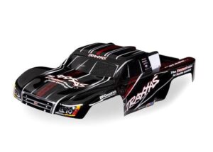 traxxas body, 1/16 slash 4x4, black (painted, decals applied) trx7027 blk